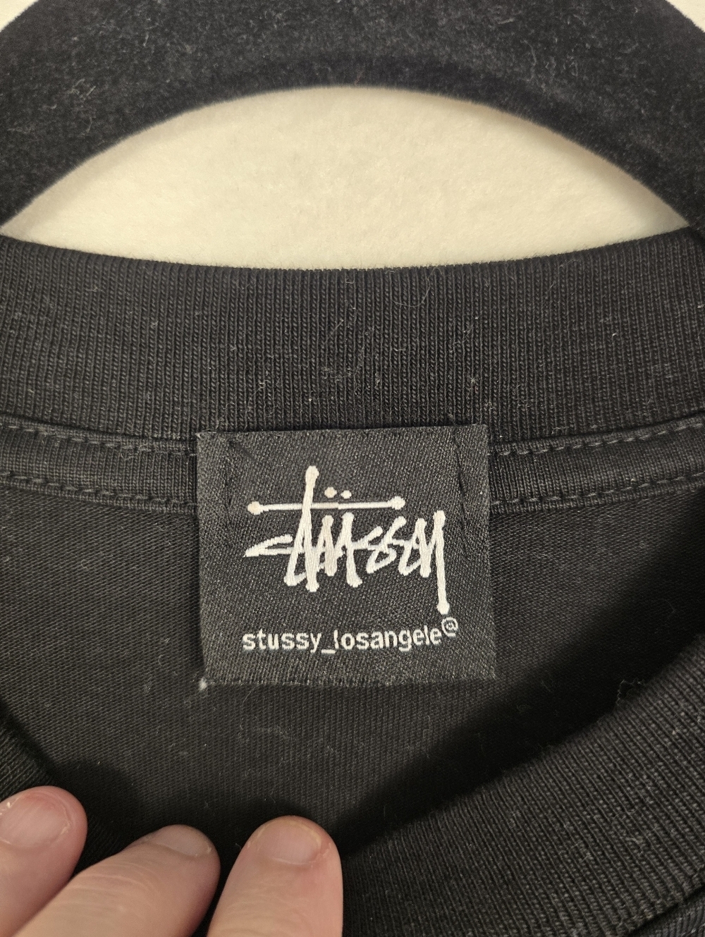 STUSSEY Black S Sleeve Cotton Tshirt. SPRING 20 INTERNATIONAL DESIGN GROUP. sz L - Picture 4 of 8